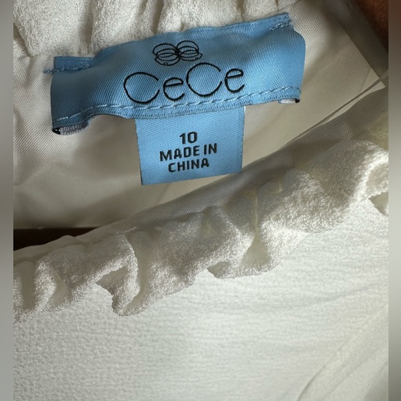 NWT-CeCe White Dress with Ruffles Size 10‎ - Picture 11 of 11